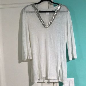 White bathing suit cover up